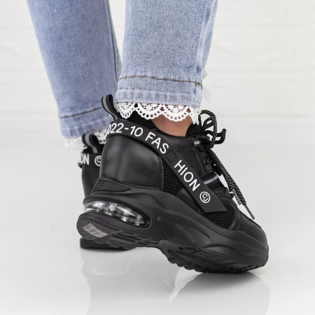Pantofi Sport Dama cu Platforma 2MX6 Negru » MeiShop.Ro