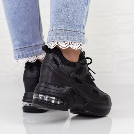 Pantofi Sport Dama cu Platforma 2MX7 Negru » MeiShop.Ro