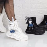 Ghete Dama cu Platforma M9 Alb » MeiShop.Ro