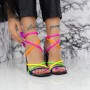 Sandale Dama cu Toc gros 2XKK116 Multicolor Mei