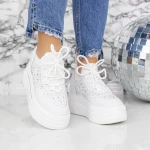 Pantofi Sport Dama cu Platforma 2MX8 Alb » MeiShop.Ro