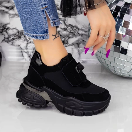 Pantofi Sport Dama cu Platforma 2SZ5 Negru » MeiShop.Ro