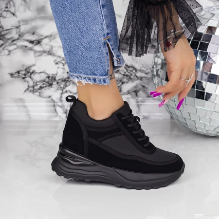 Pantofi Sport Dama cu Platforma 2SZ3 Negru » MeiShop.Ro