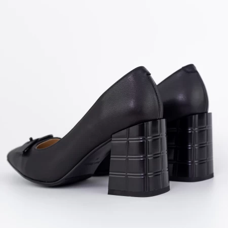 Pantofi cu Toc gros K4321-3667A Negru » MeiShop.Ro