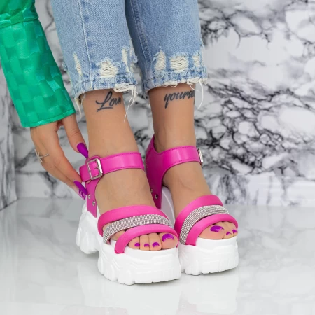Sandale Dama cu Platforma 2W65 Roz auriu » MeiShop.Ro
