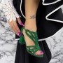 Sandale Dama cu Toc gros 2XKK95 Verde Mei