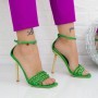 Sandale Dama cu Toc subtire VK118 Verde Botinelli