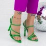 Papuci Dama cu Toc subtire VK141 Verde Botinelli