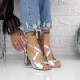 Sandale Dama cu Toc gros YXD18 Argintiu (L51) Mei