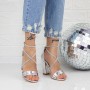 Sandale Dama cu Toc gros 2XKK60 Argintiu » MeiShop.Ro