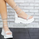 Sandale Dama cu Platforma 2WH5 Alb » MeiShop.Ro