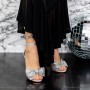 Sandale Dama cu Toc subtire 2XKK50 Argintiu » MeiShop.Ro