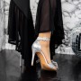 Sandale Dama cu Toc subtire 2XKK50 Argintiu Mei
