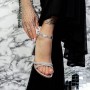 Sandale Dama cu Toc gros 2XKK31 Argintiu Mei