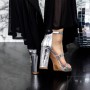 Sandale Dama cu Toc gros 2XKK37 Argintiu Mei
