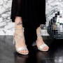 Sandale Dama cu Toc gros 2XKK59 Argintiu Mei