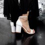 Sandale Dama cu Toc gros 2XKK59 Alb Mei