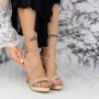 Sandale Dama cu Toc subtire si Platforma 2YXD81 Auriu » MeiShop.Ro