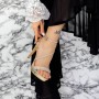 Sandale Dama cu Toc subtire si Platforma 2YXD81 Auriu MeI