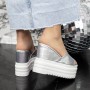 Papuci Dama cu Platforma XN70 Argintiu Mei