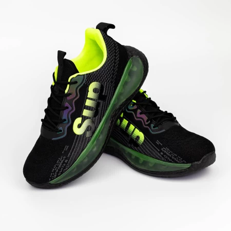 Pantofi Sport Barbati HQ1892-5 Negru-Verde » MeiShop.Ro