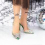 Sandale Dama cu Toc subtire JY-32 Verde Mei