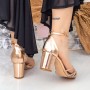 Sandale Dama cu Toc gros 2RG11 Champagne » MeiShop.Ro