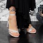 Sandale Dama cu Toc gros 2XKK32 Argintiu Mei