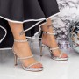 Sandale Dama cu Toc subtire si Platforma 2XKK39 Argintiu » MeiShop.Ro