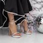Sandale Dama cu Toc subtire si Platforma 2YXD80 Argintiu » MeiShop.Ro