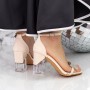 Sandale Dama cu Toc gros 2XKK52 Bej » MeiShop.Ro