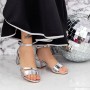 Sandale Dama cu Toc gros 2XKK85 Argintiu Mei