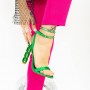 Sandale Dama cu Toc gros 2BD30 Verde » MeiShop.Ro