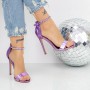 Sandale Dama cu Toc subtire 2KV90 Mov » MeiShop.Ro