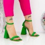 Sandale Dama cu Toc gros 2KV70 Verde Mei