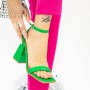 Sandale Dama cu Toc gros 2KV70 Verde Mei
