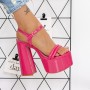 Sandale Dama cu Toc gros si Platforma 2XKK75 Roz » MeiShop.Ro