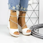 Sandale Dama cu Platforma 2HXS26 Alb » MeiShop.Ro
