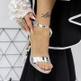 Sandale Dama cu Toc subtire 2XKK90 Argintiu Mei