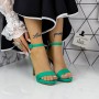 Sandale Dama cu Toc subtire 2XKK90 Verde Mei