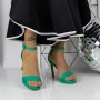 Sandale Dama cu Toc subtire 2XKK90 Verde Mei