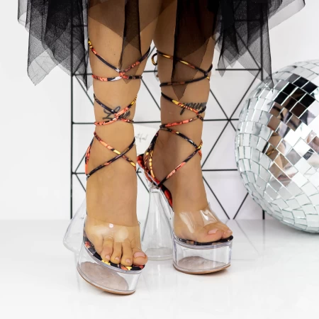 Sandale Dama cu Toc gros si Platforma 2XKK68 Multicolor » MeiShop.Ro