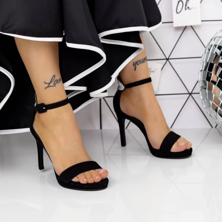 Sandale Dama cu Toc subtire 2XKK90 Negru » MeiShop.Ro