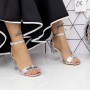 Sandale Dama cu Toc gros 2XKK113 Argintiu » MeiShop.Ro