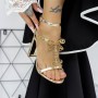 Sandale Dama cu Toc gros 2XKK221 Auriu Mei