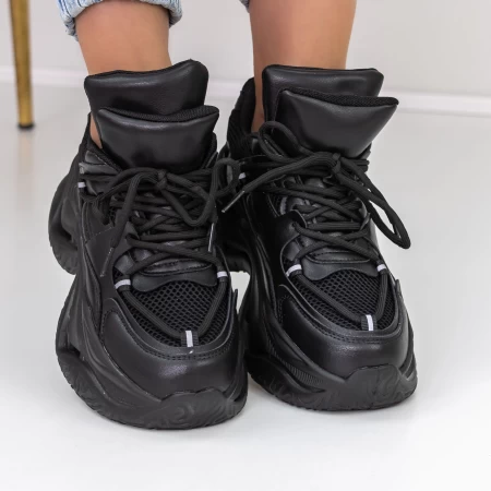 Pantofi Sport Dama cu Platforma 2150 Negru » MeiShop.Ro