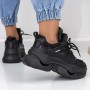 Pantofi Sport Dama cu Platforma 2150 Negru Mei