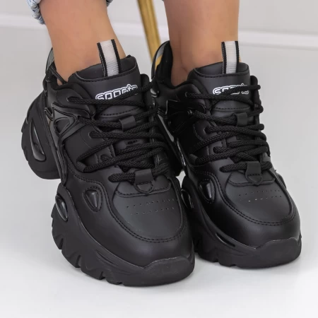 Pantofi Sport Dama cu Platforma 2023-12 Negru » MeiShop.Ro