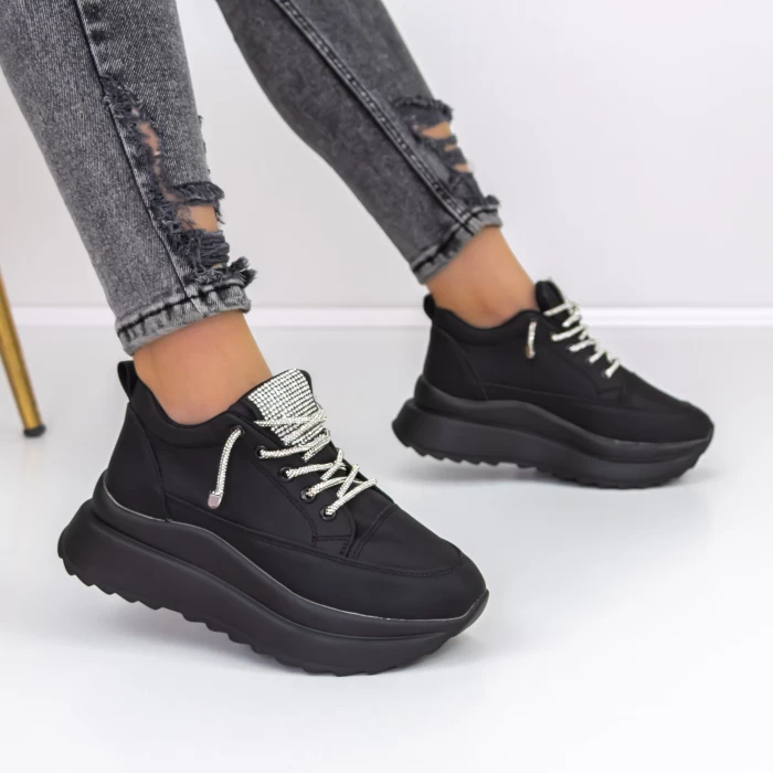 Pantofi Sport Dama cu Platforma 3WL3 Negru » MeiShop.Ro
