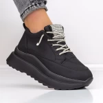 Pantofi Sport Dama cu Platforma 3WL3 Negru » MeiShop.Ro